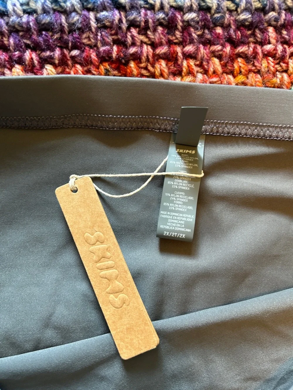 NWT SKIMS Recycled Swim Long Tube Skirt Gunmetal 2X
